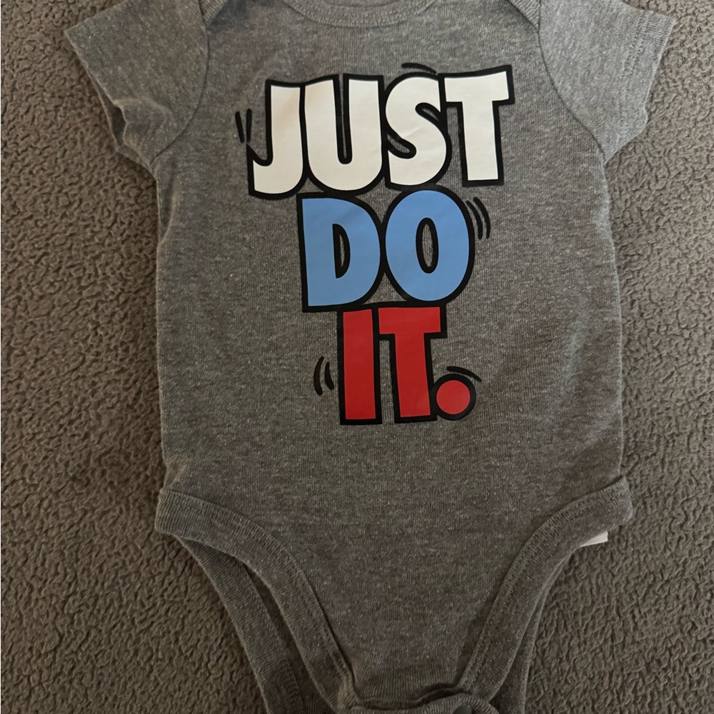 Nike Gray Just Do It Onesie